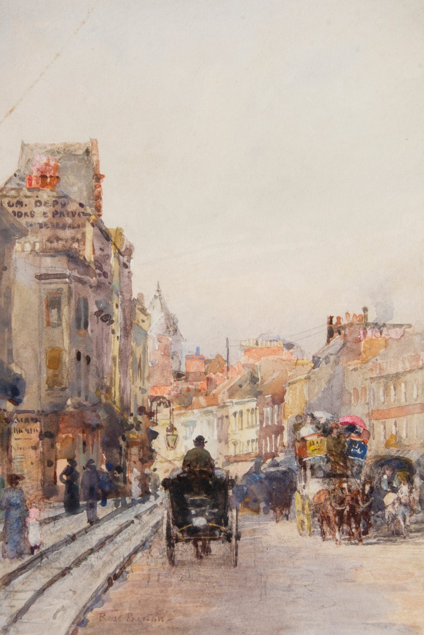 Brompton Road, keletre nézve (akvarell) alkotó: Rose Maynard Barton