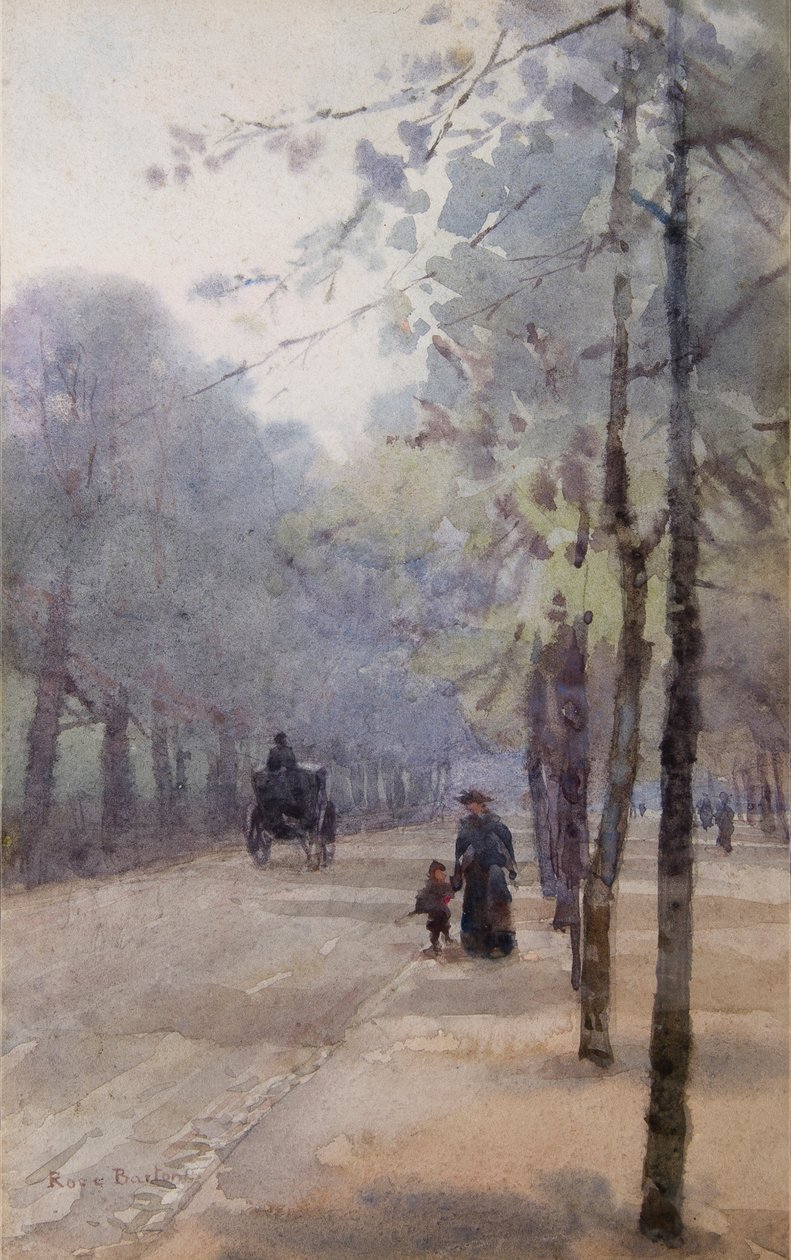 A fákkal szegélyezett sugárút (akvarell) alkotó: Rose Maynard Barton