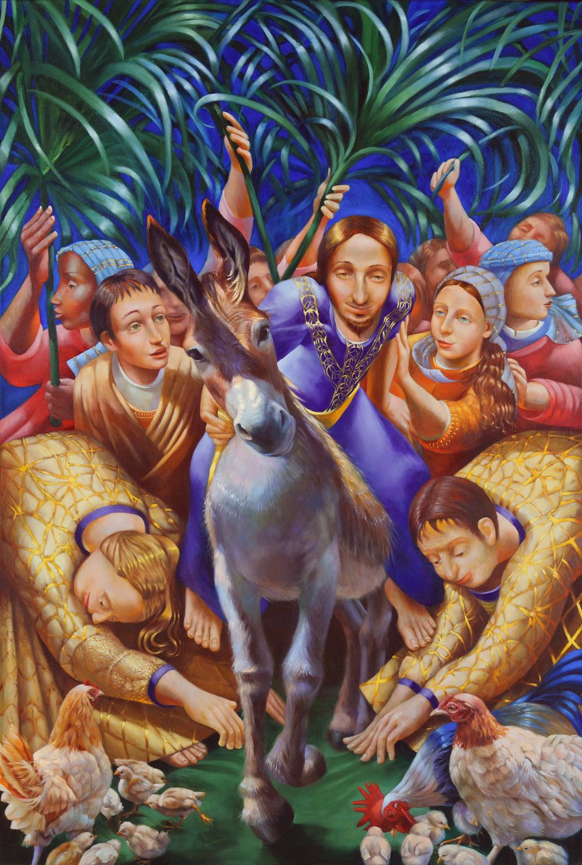 A diadalmas bevonulás, 2012 (olaj, vászon) alkotó: Rosemarie Adcock