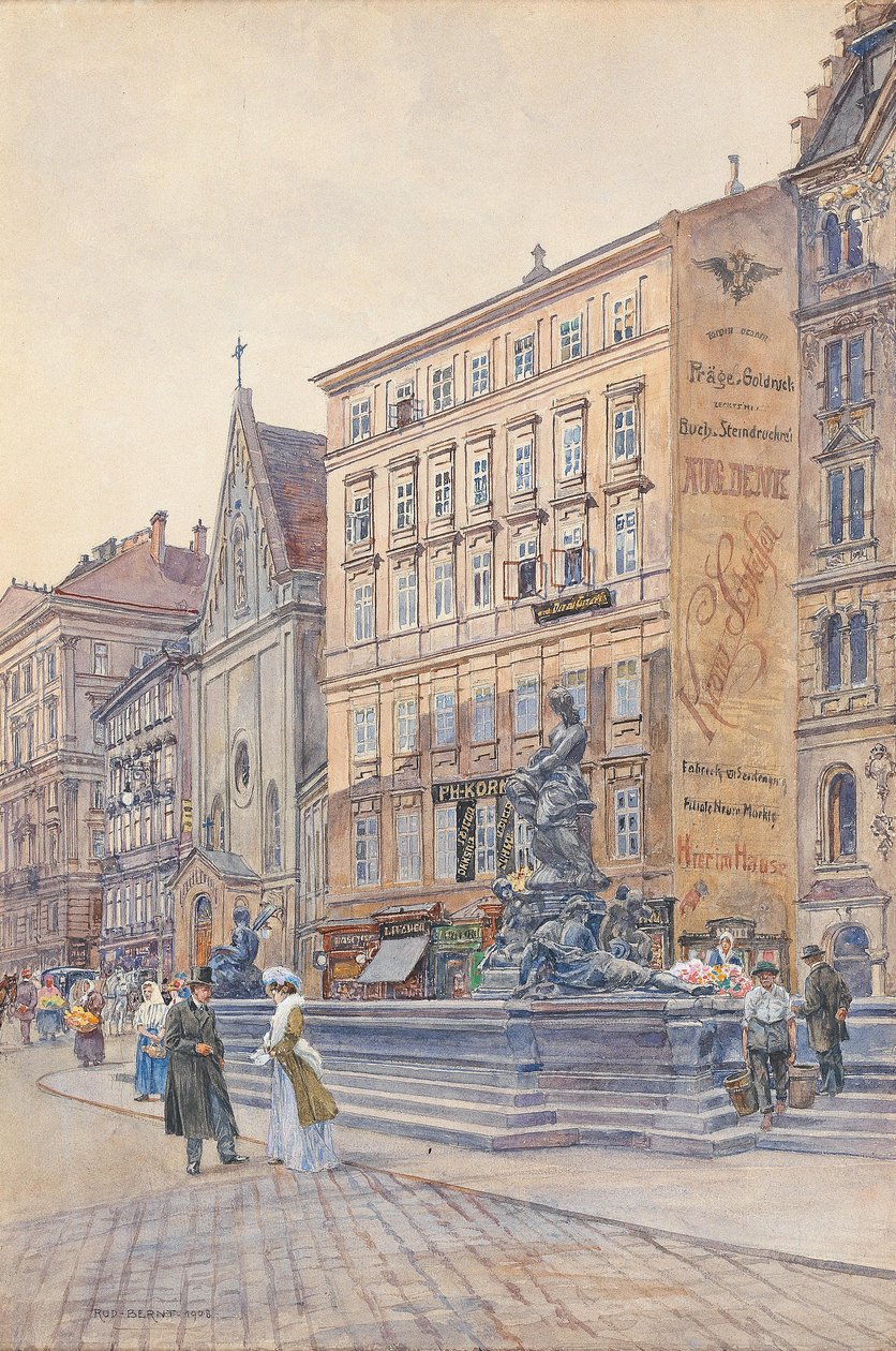 Magyar: A Neue Markt és a Donnerbrunnen Donner fountainn alkotó: Rudolf Bernt