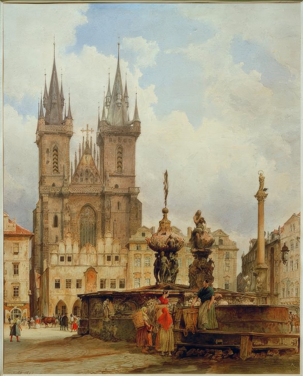A Tyn templom Prágában alkotó: Rudolf von Alt