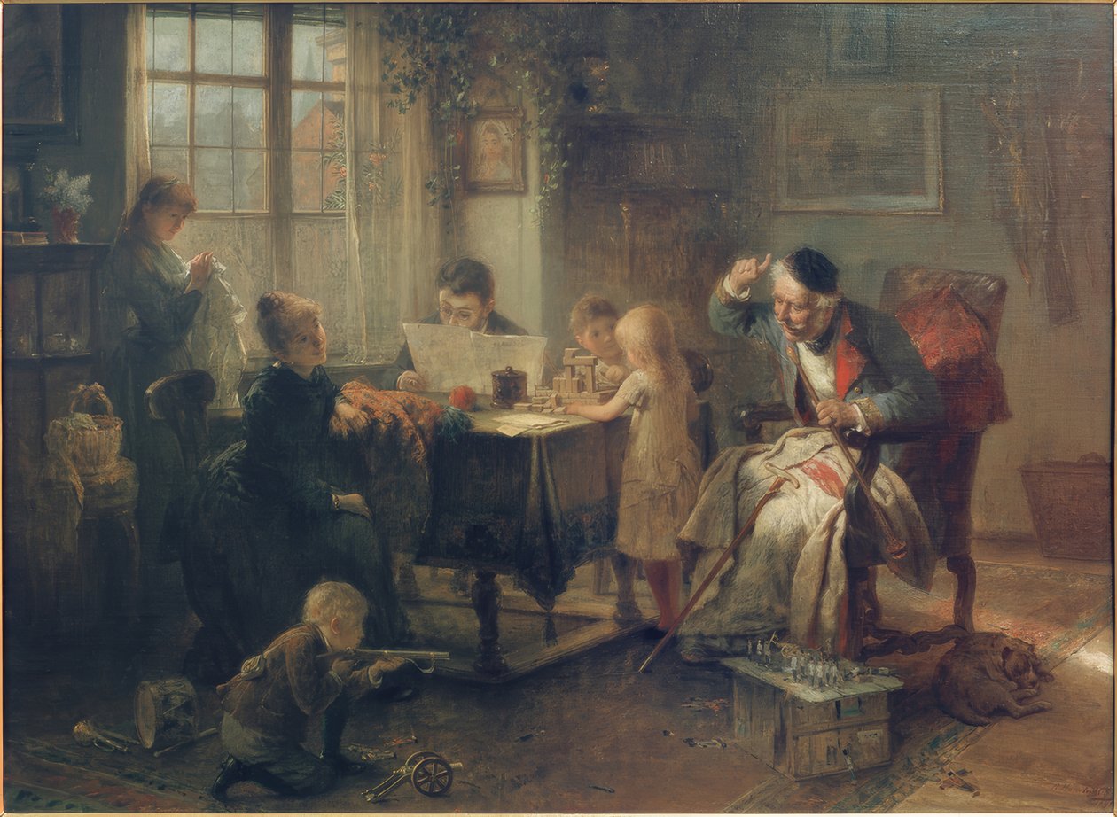 Családi jelenet alkotó: Rudolf Hausleithner