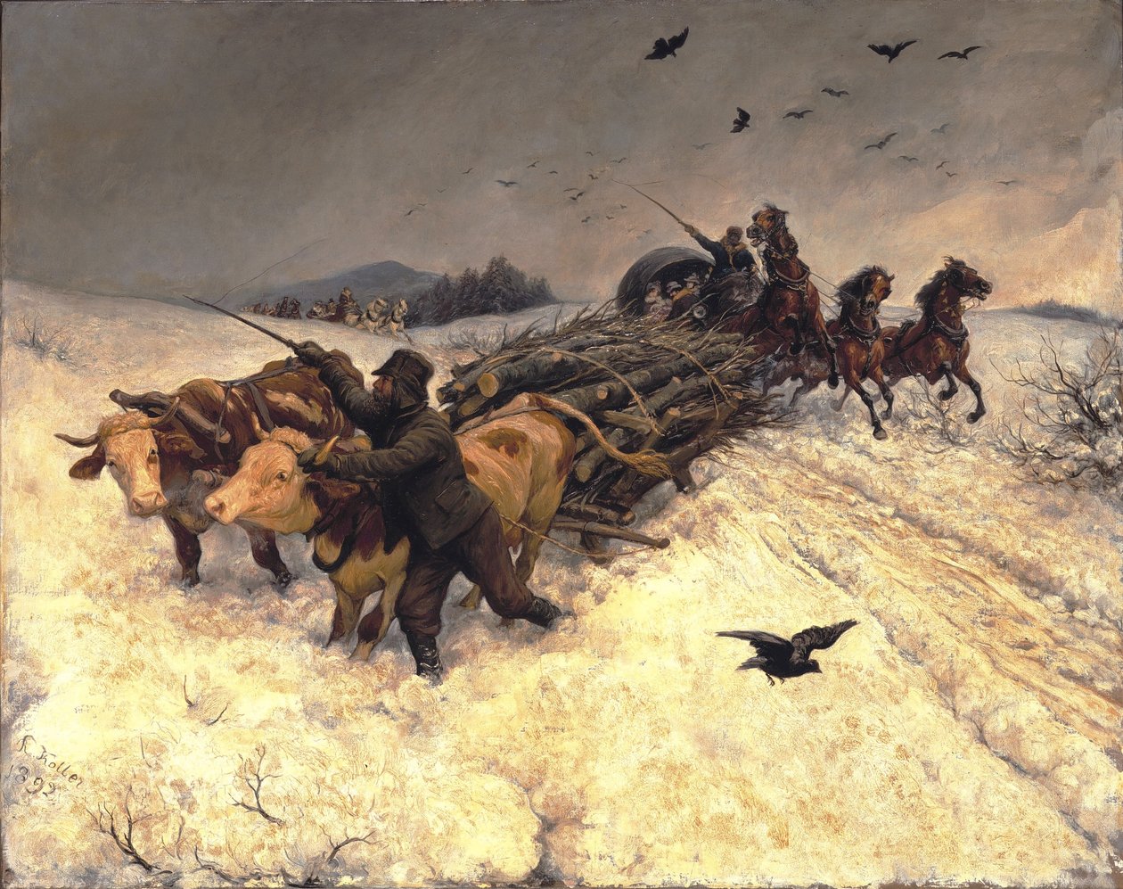 Szánhúzás alkotó: Rudolf Koller