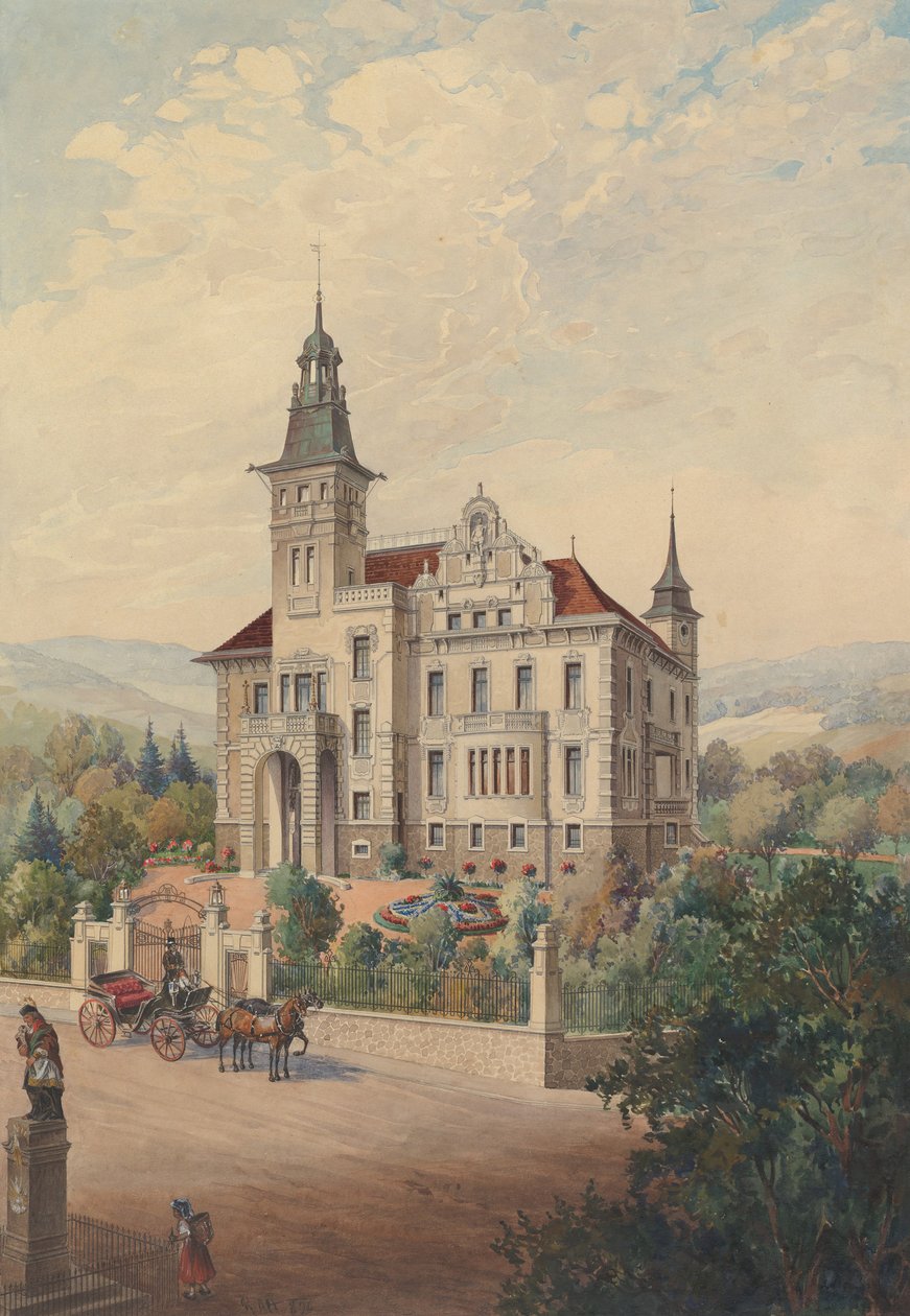 Kilátás egy svájci villára, 1896. alkotó: Rudolf von Alt