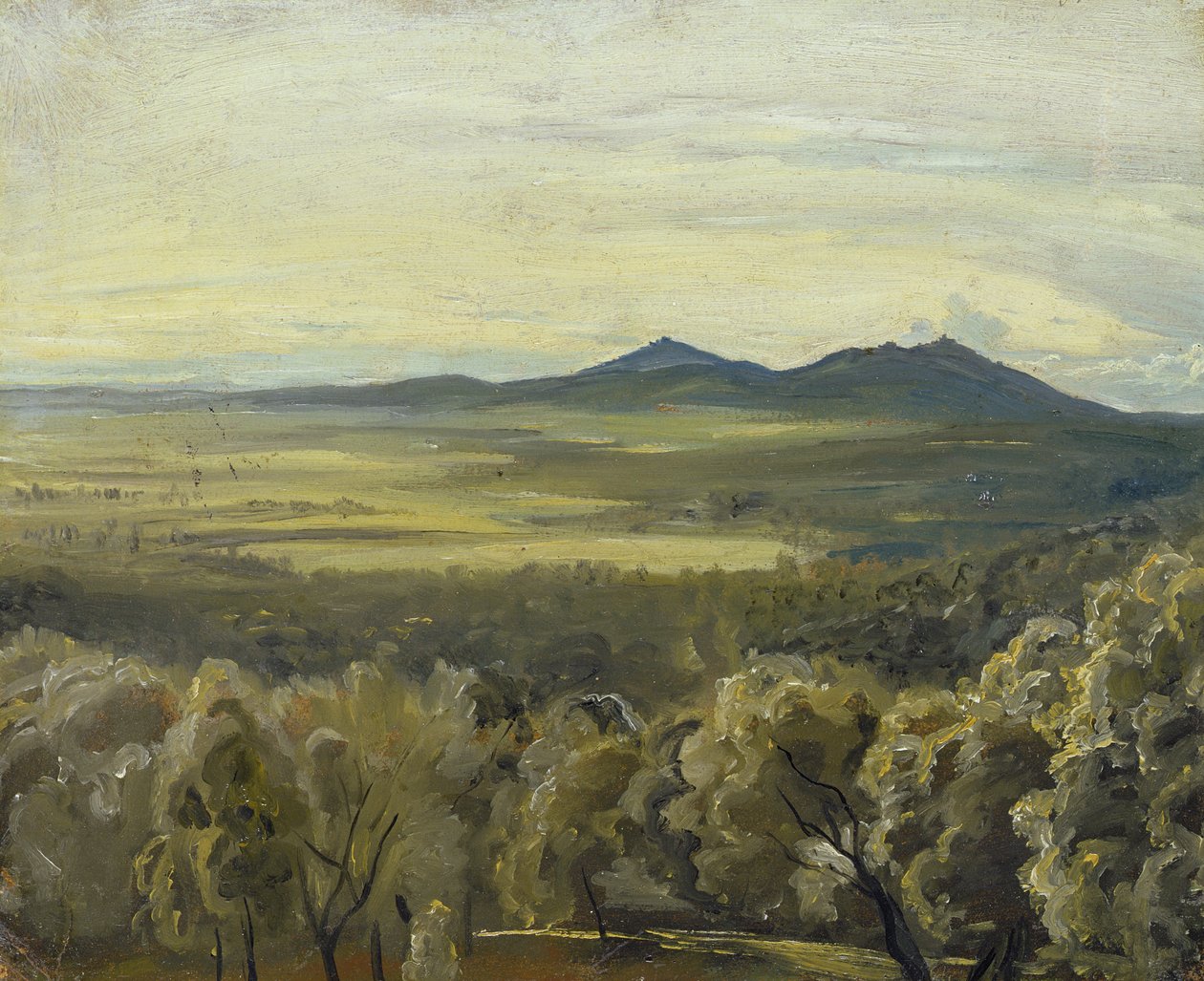 Olasz táj, 1833 (olaj, papír, kartonra fektetve) alkotó: Rudolph Friedrich Wasmann