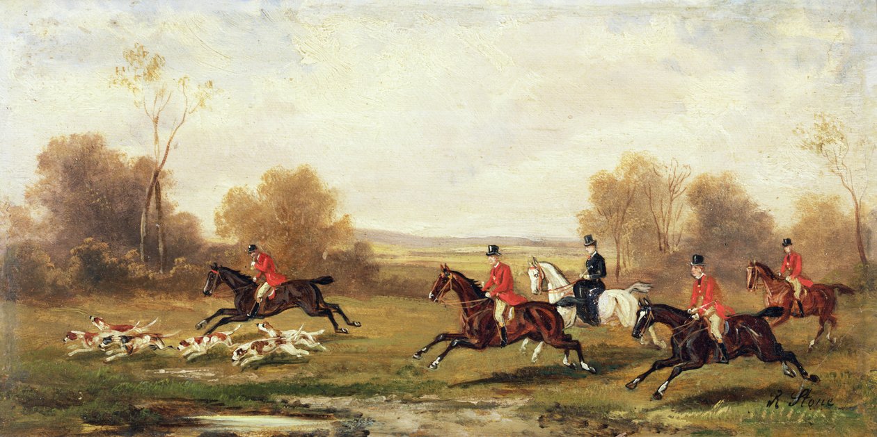 Vadászjelenet, 1920 körül alkotó: Rudolph Stone