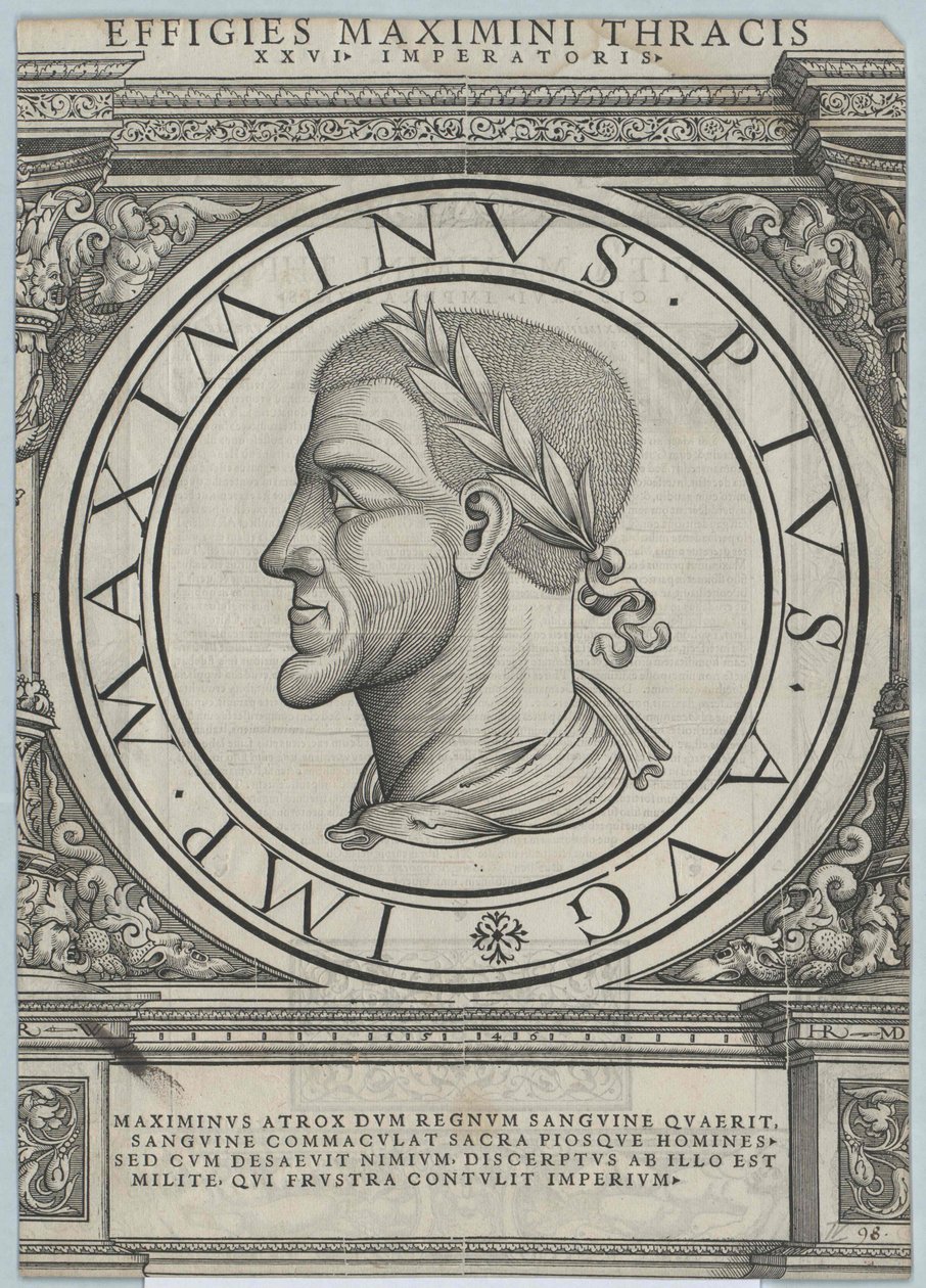 Maximinus Thrax római császár (nyomtatás) alkotó: Rudolph Wyssenbach