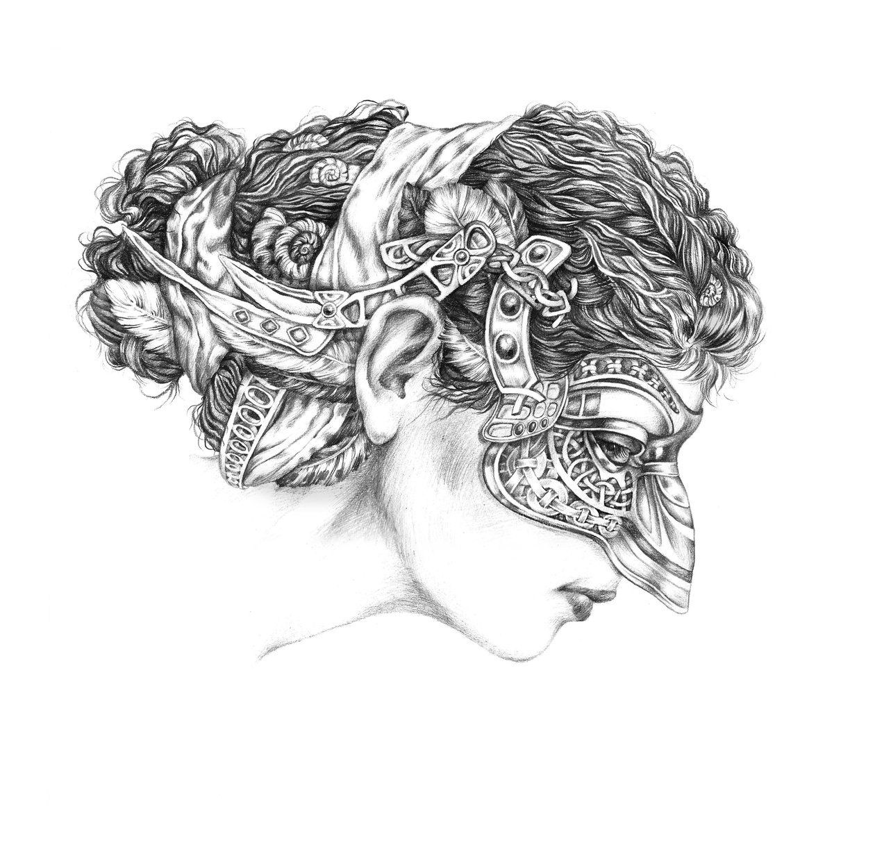 Velencei karnevál, Colombina, 2012, ceruza, papír alkotó: Runa Anastasiya Rudaya