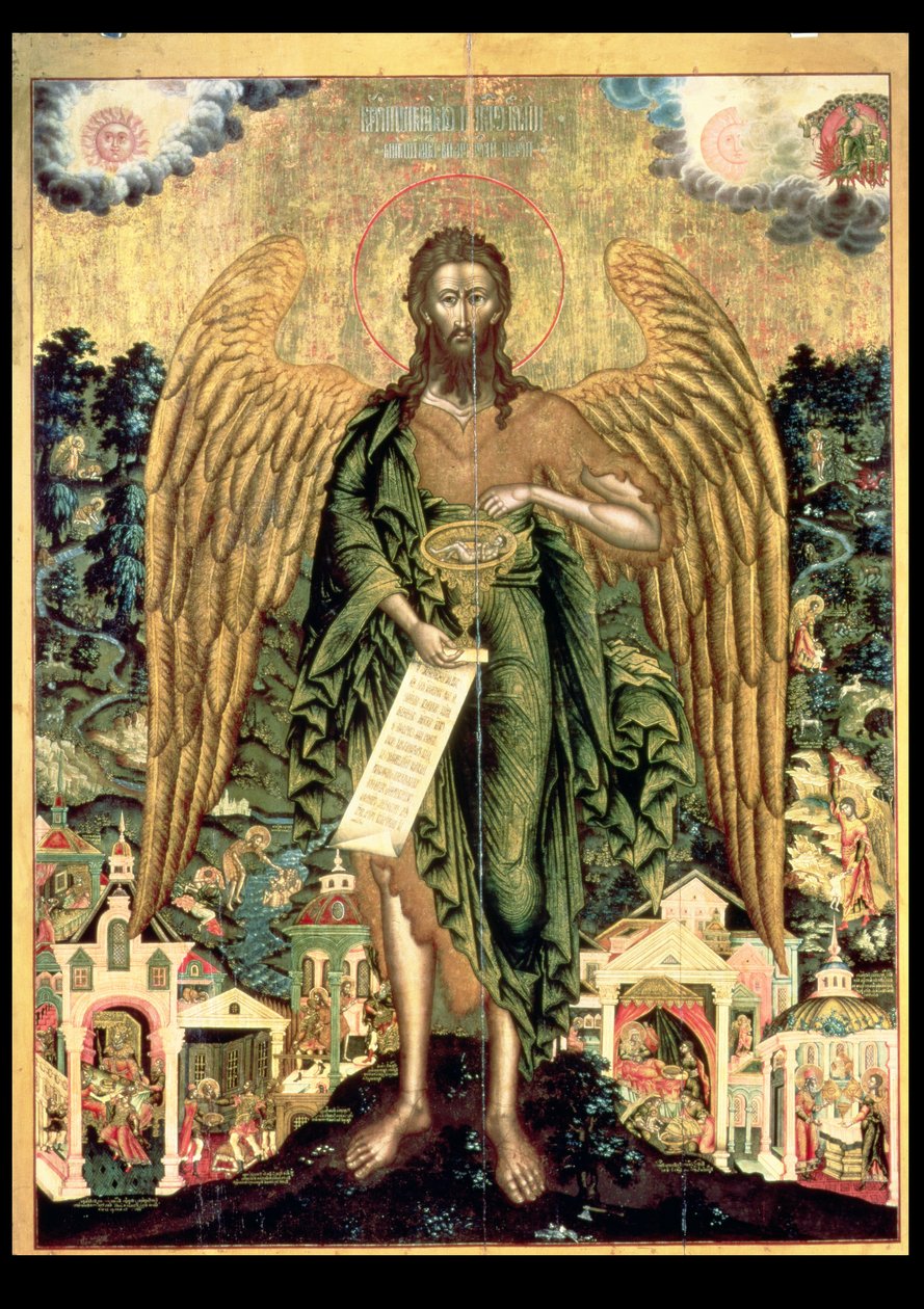Keresztelő Szent János, a vadon angyala (tempera a panelen) alkotó: Russian School