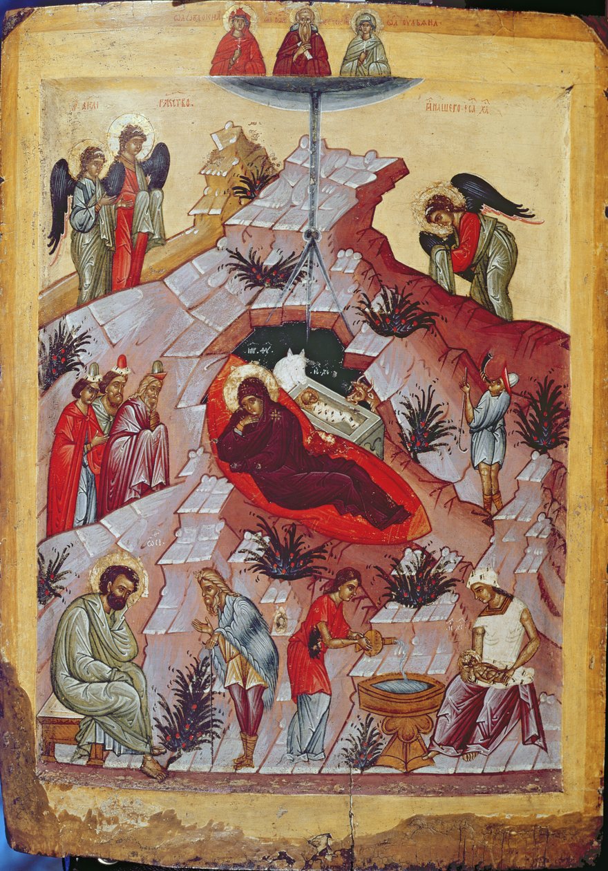 Születés, orosz ikon, 16. század (tempera a panelen) alkotó: Russian School