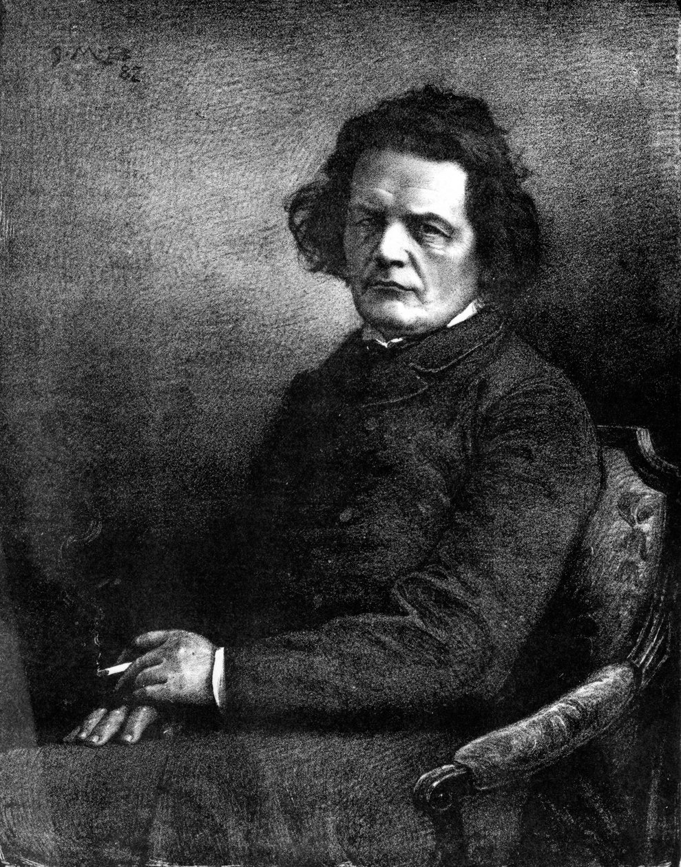 Anton Rubinstein, 19. század (rajz) alkotó: Russian School