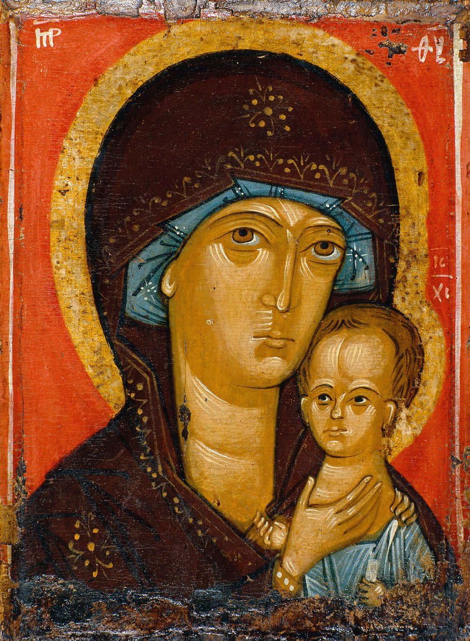 A Petrovskaya Szűz, 14. század. alkotó: Russian icon.