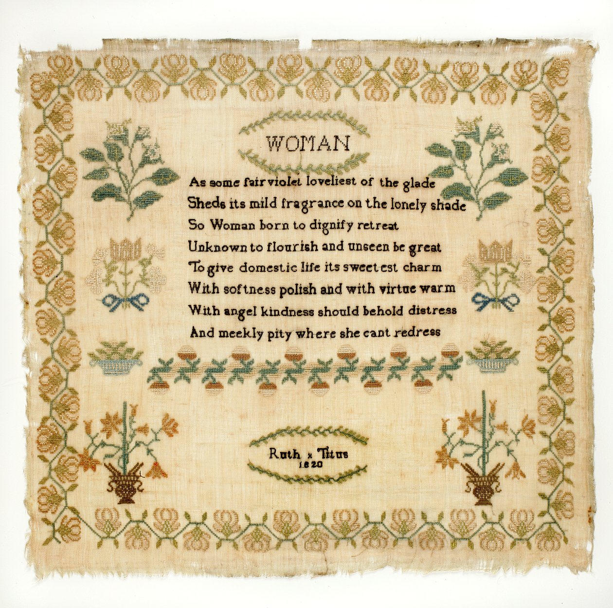 Versmintavevő, 1820 (selyem vászonra) alkotó: Ruth Titus
