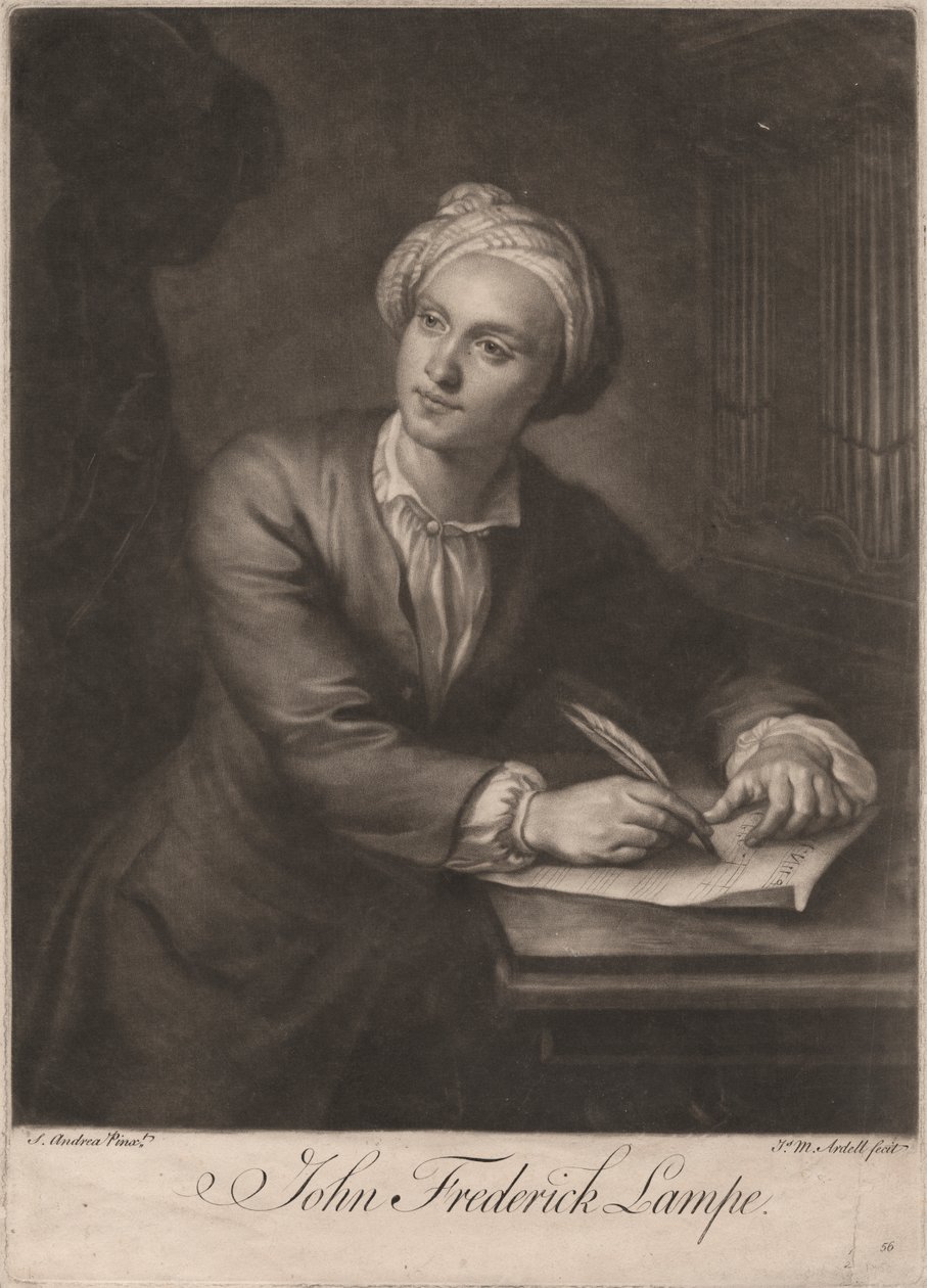 John Frederick Lampe, metszett: James McArdell (kb. 1729-65), 1765 körül (mezzotinta) alkotó: S. Andrea