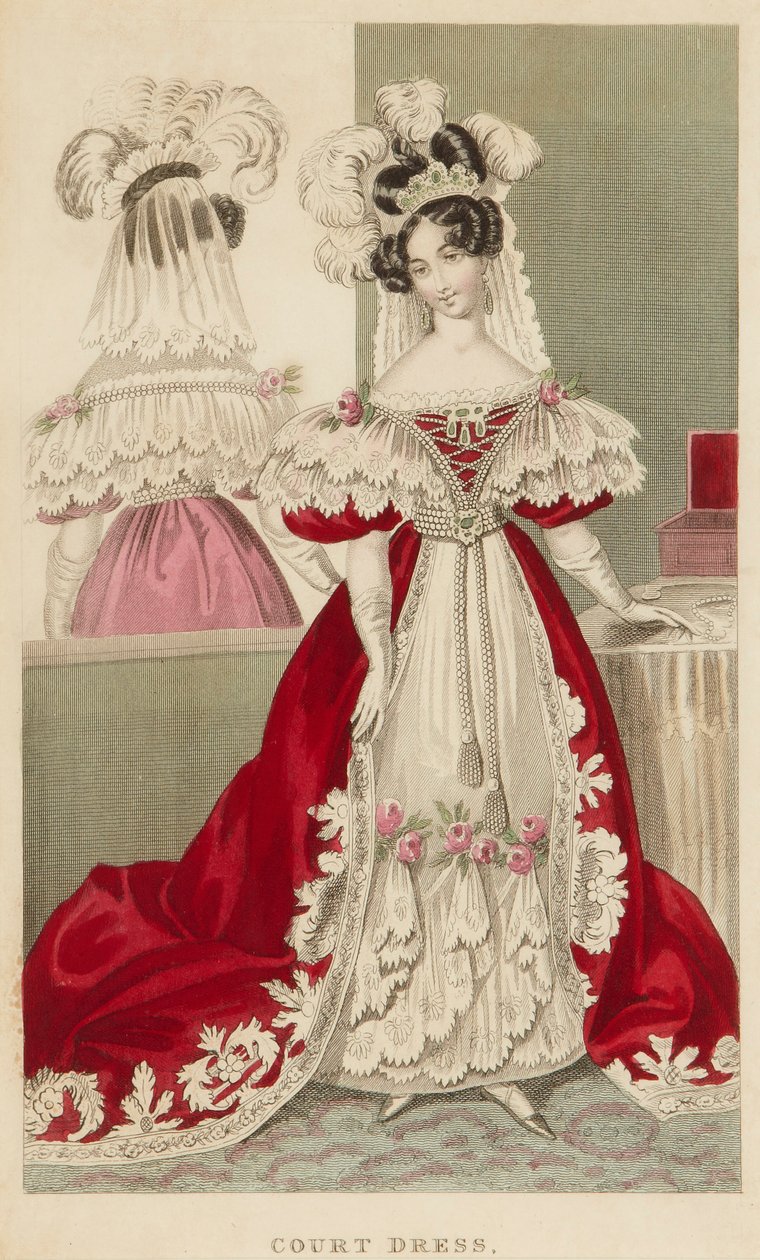 Udvari ruha, 1831 körül (kézzel színezett rézkarc) alkotó: S. Robinson