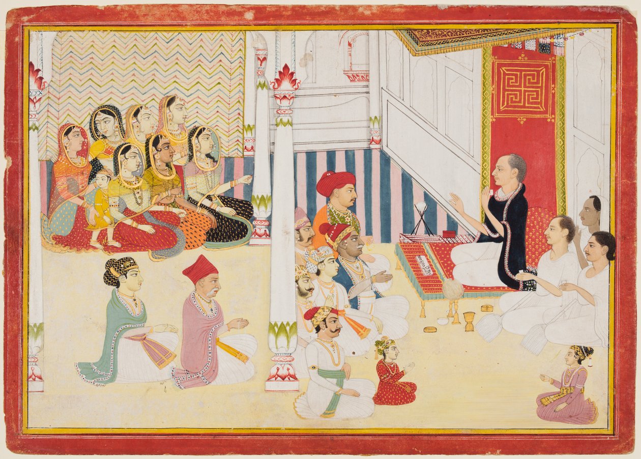 Svetambara Jain tanári oktatás, c. 1750-60. alkotó: Sahib Ram