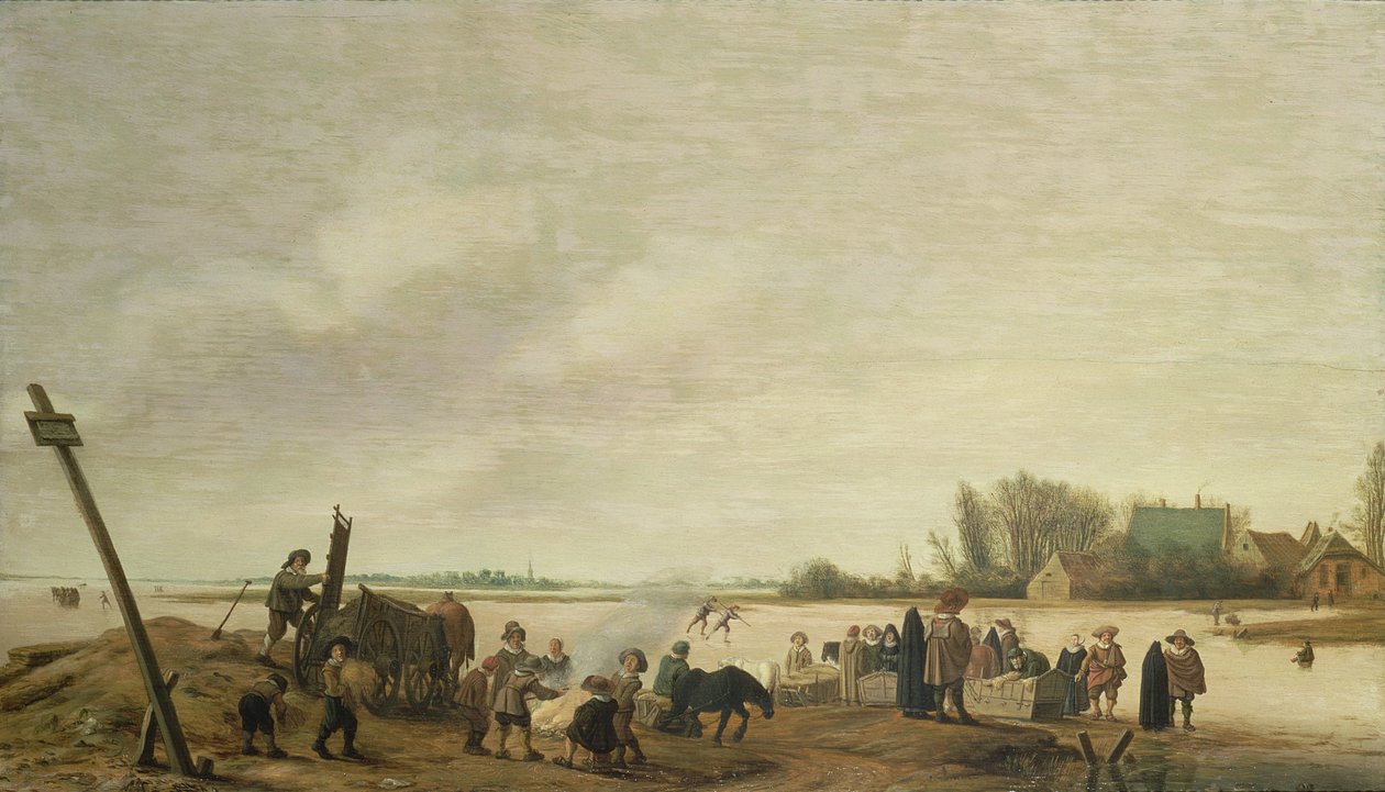 Téli táj folyóval, 1627 (panel) alkotó: Salomon van Ruisdael or Ruysdael
