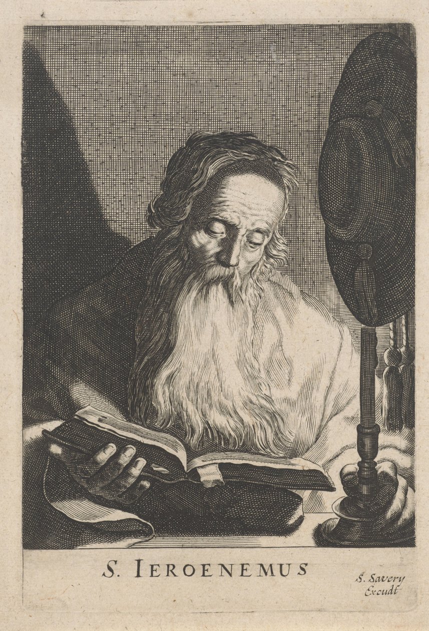 H. Hieronymus gyertyafénynél olvas alkotó: Salomon Savery (attributed to)