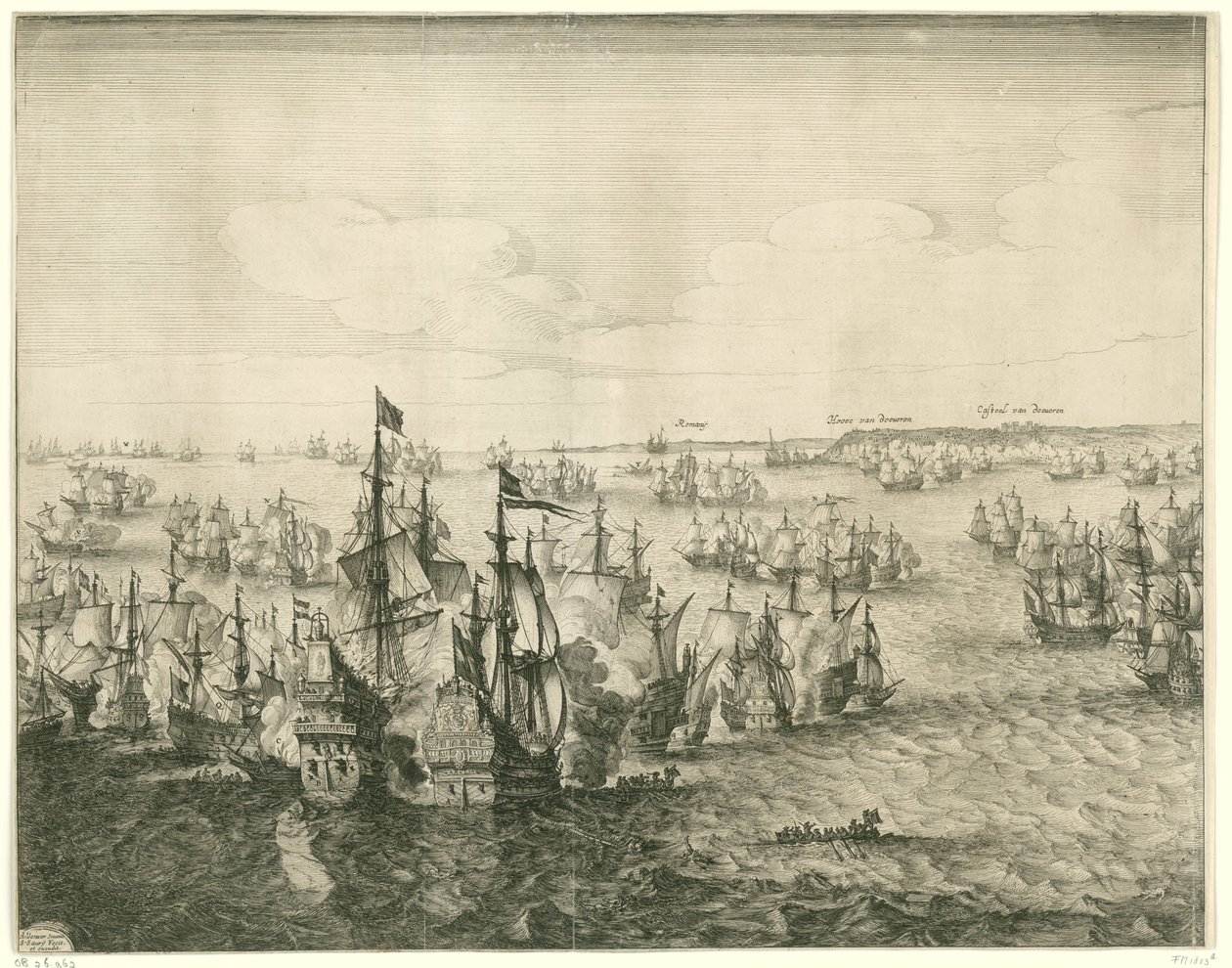 Duins-i tengeri csata (bal oldali tábla), 1639 alkotó: Salomon Savery