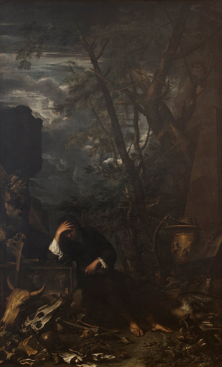 Demokritosz a meditációban alkotó: Salvator Rosa