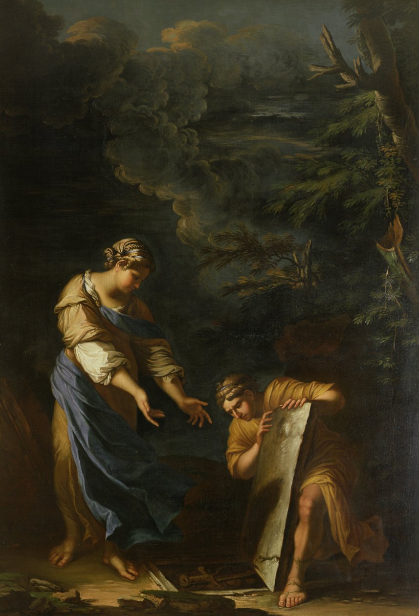 Theseus emeli a követ alkotó: Salvator Rosa