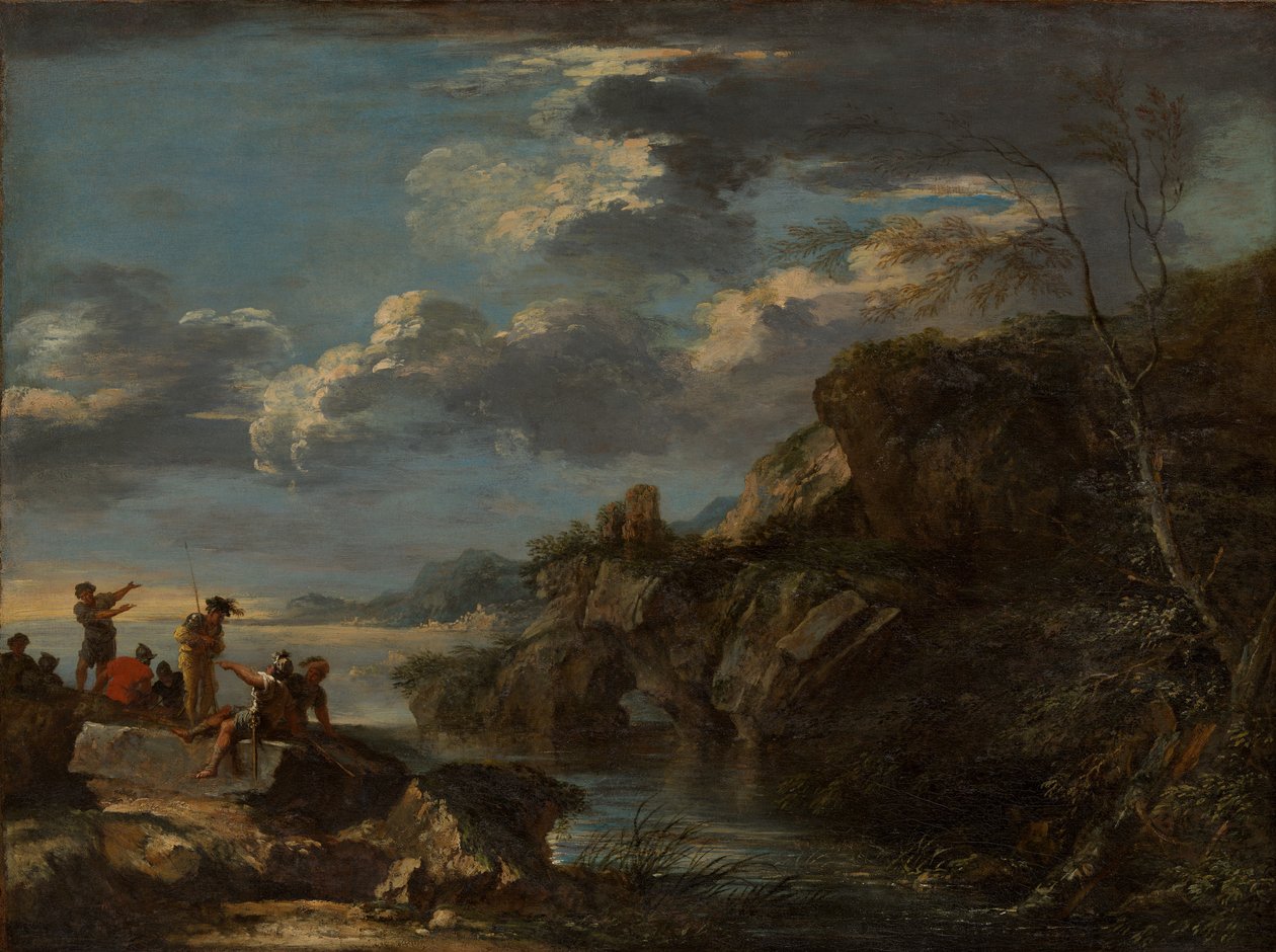 Banditák a sziklás parton, 1655-60. alkotó: Salvator Rosa