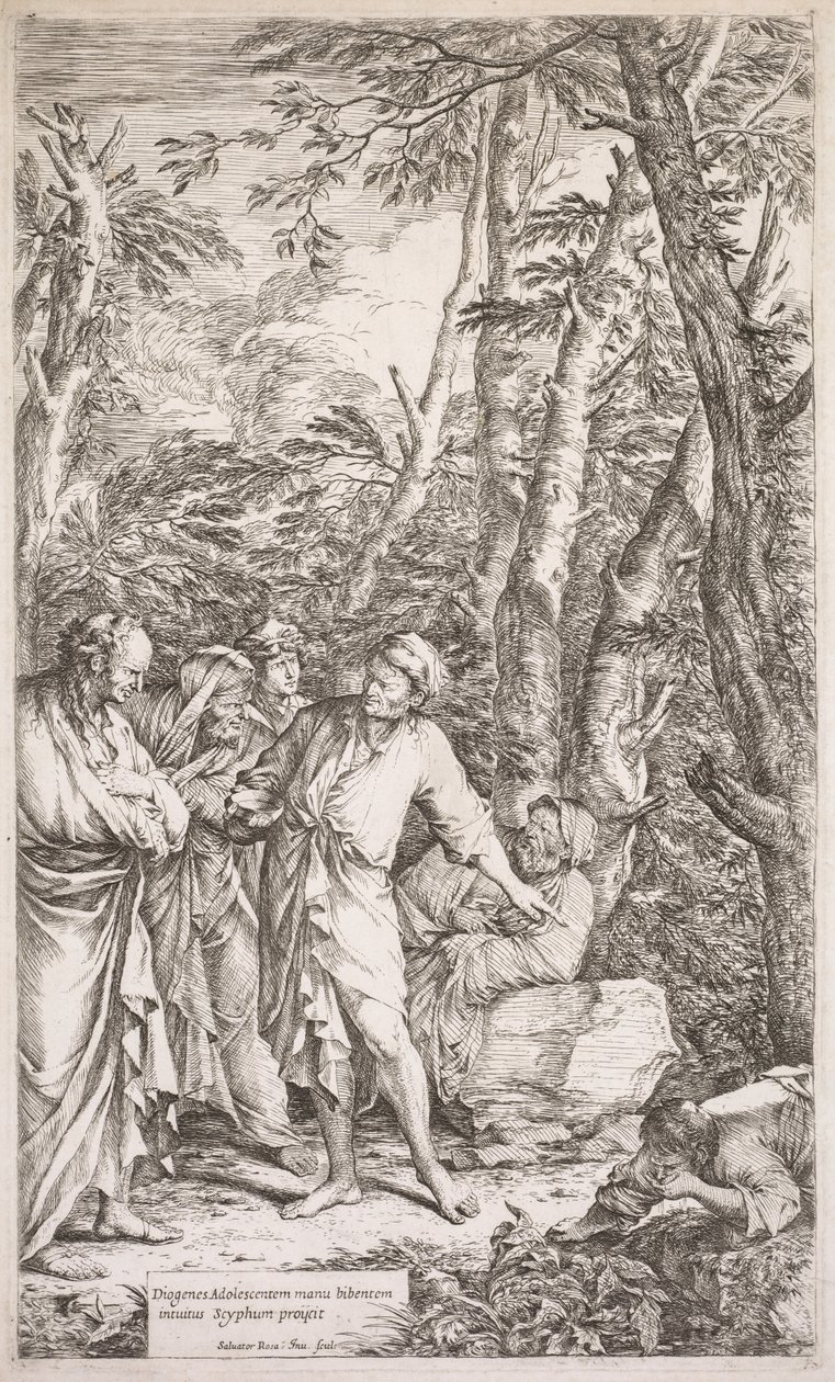 Diogenész és kupája alkotó: Salvator Rosa