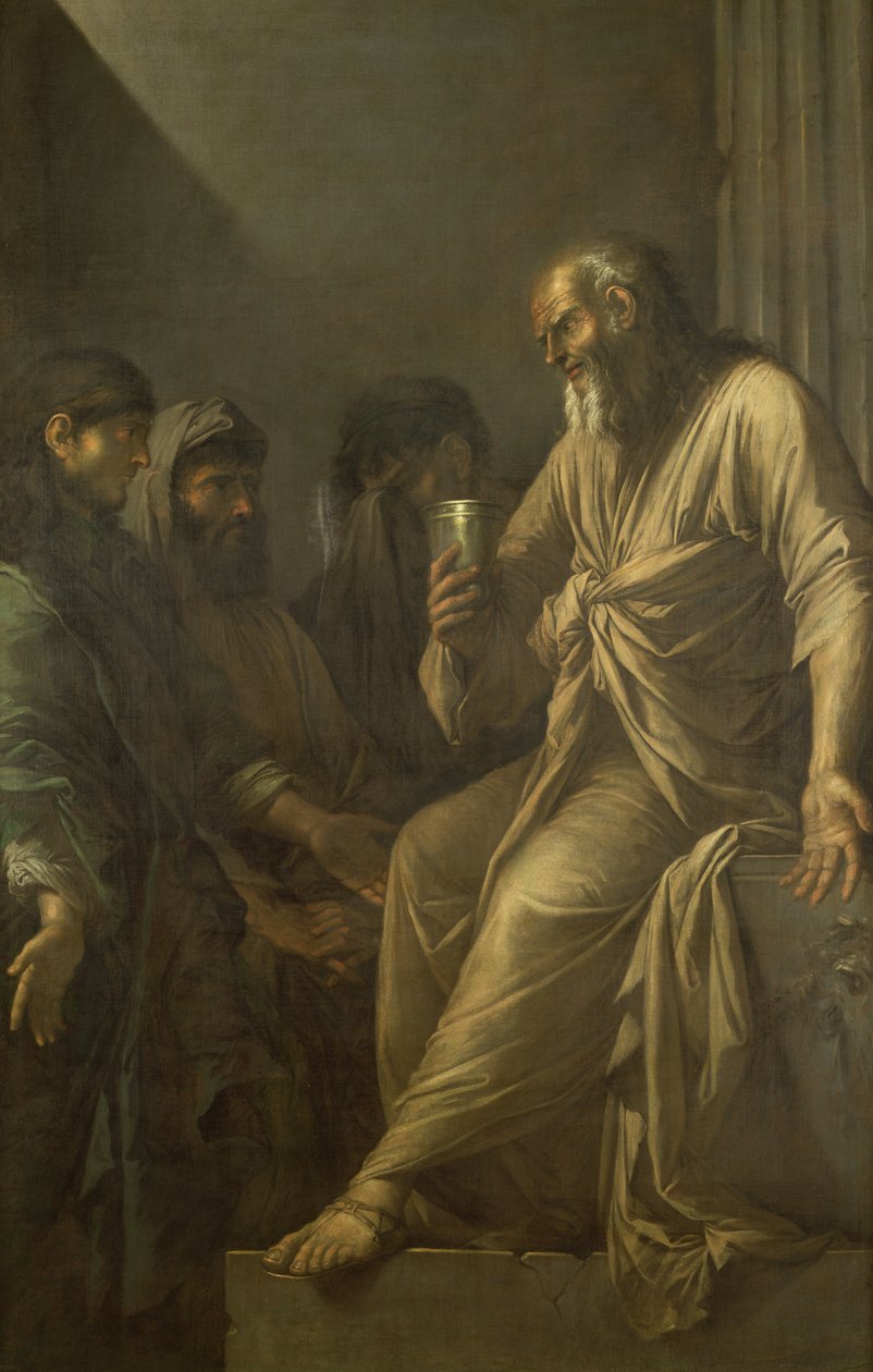 Szókratész halála alkotó: Salvator Rosa