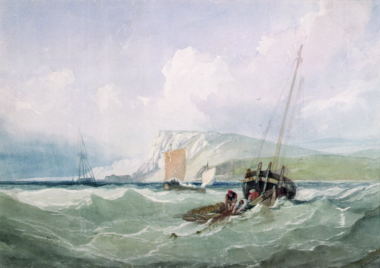 Horgászcsónakok Eastbourne előtt alkotó: Samuel Austin