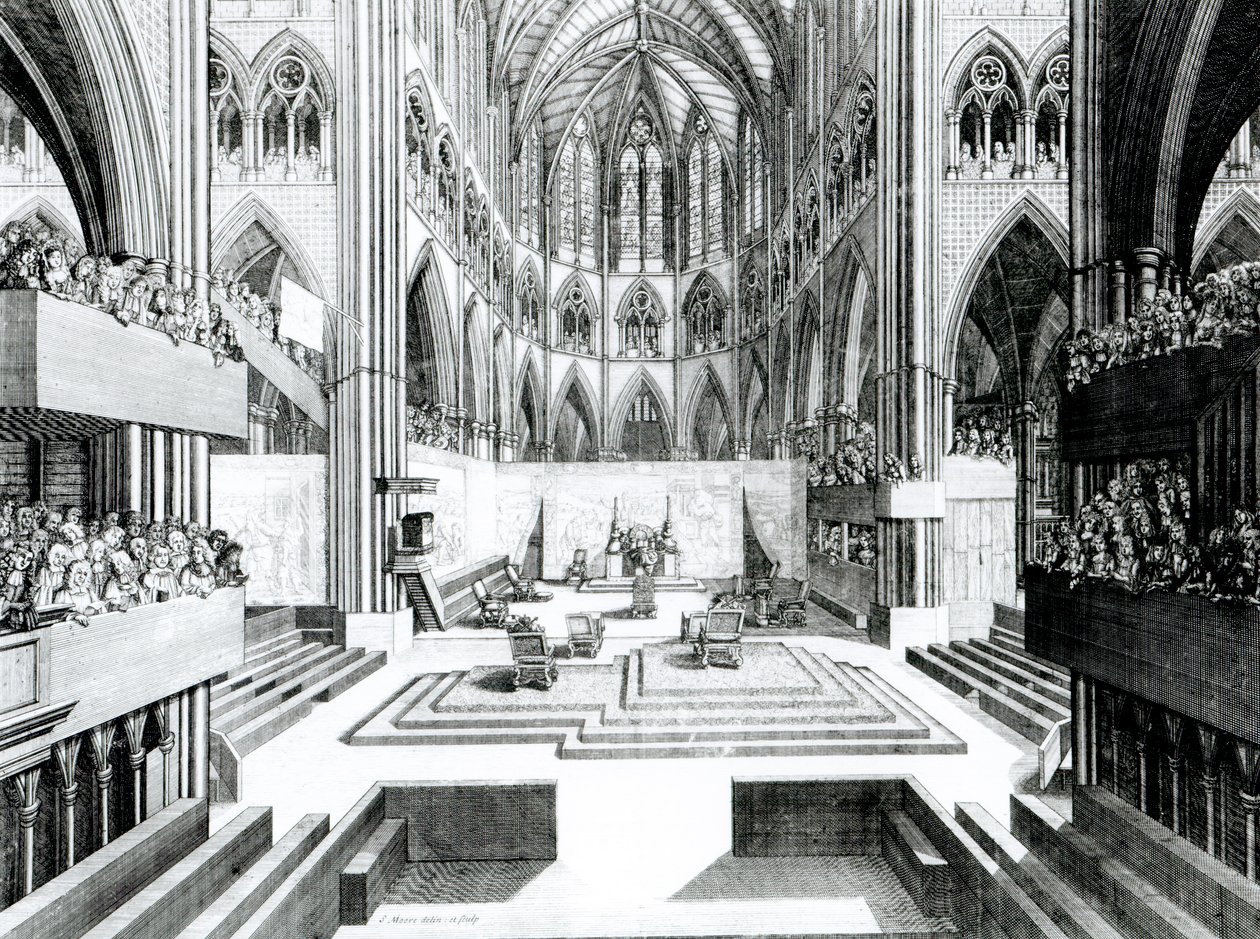 II. Jakab koronázása a westminsteri Szent Péter kollégiumi templomban alkotó: Samuel Moore