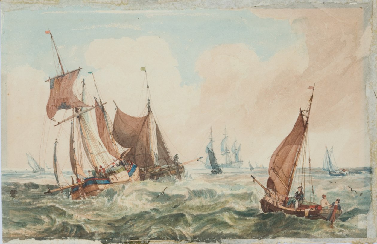 Tengeri táj (tinta és akvarell, papír) alkotó: Samuel Owen