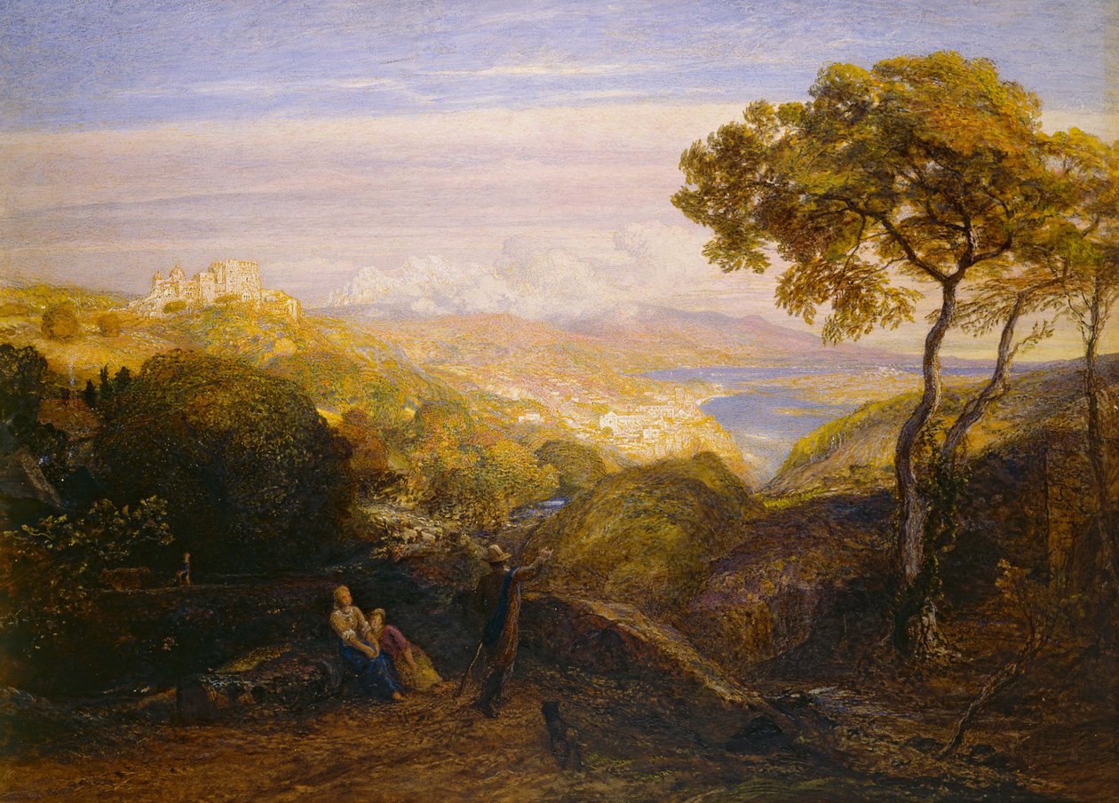 The Prospect, 1864-81 (akvarell és testfesték gumiarábikummal, londoni táblán) alkotó: Samuel Palmer