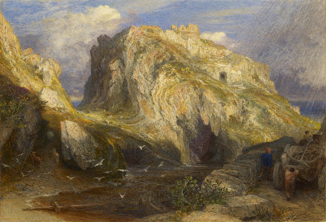 Tintagel Castle, közeledő eső, 19. század alkotó: Samuel Palmer