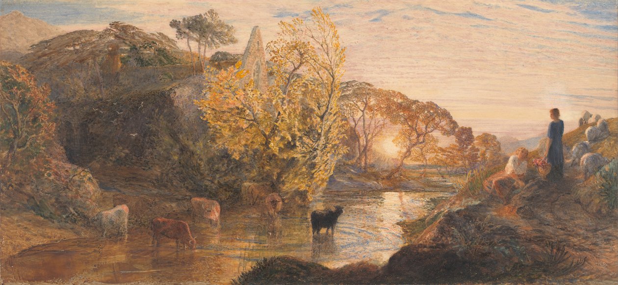 Tintern apátság naplementekor alkotó: Samuel Palmer