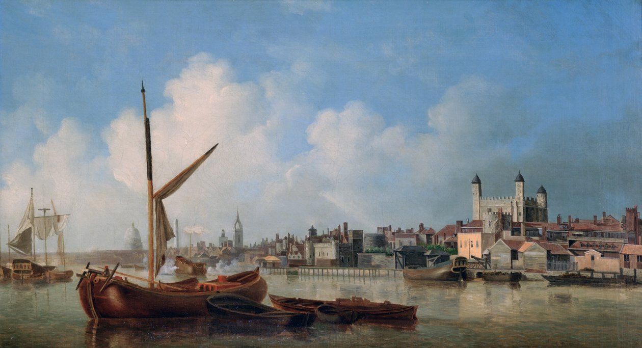 Kilátás a Temze folyóra, a londoni Tower közelében alkotó: Samuel Scott