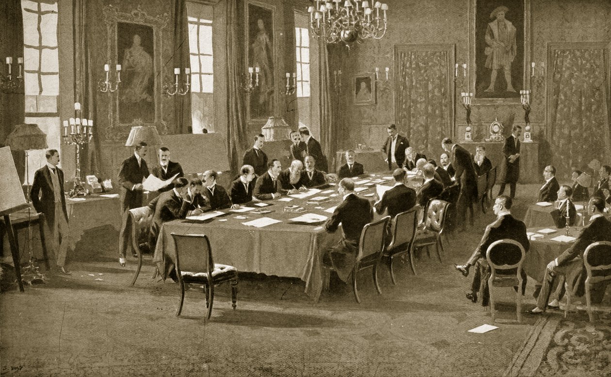 A Londoni Szerződés aláírása, 1913 alkotó: Samuel Begg