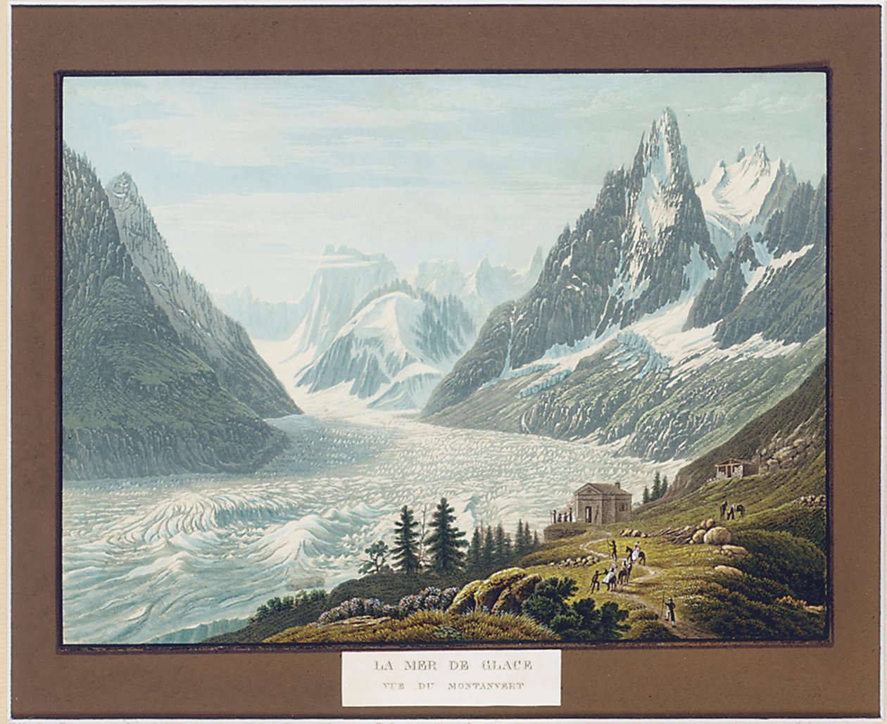 Jégtenger, kilátás Montanvertre alkotó: Samuel Birmann
