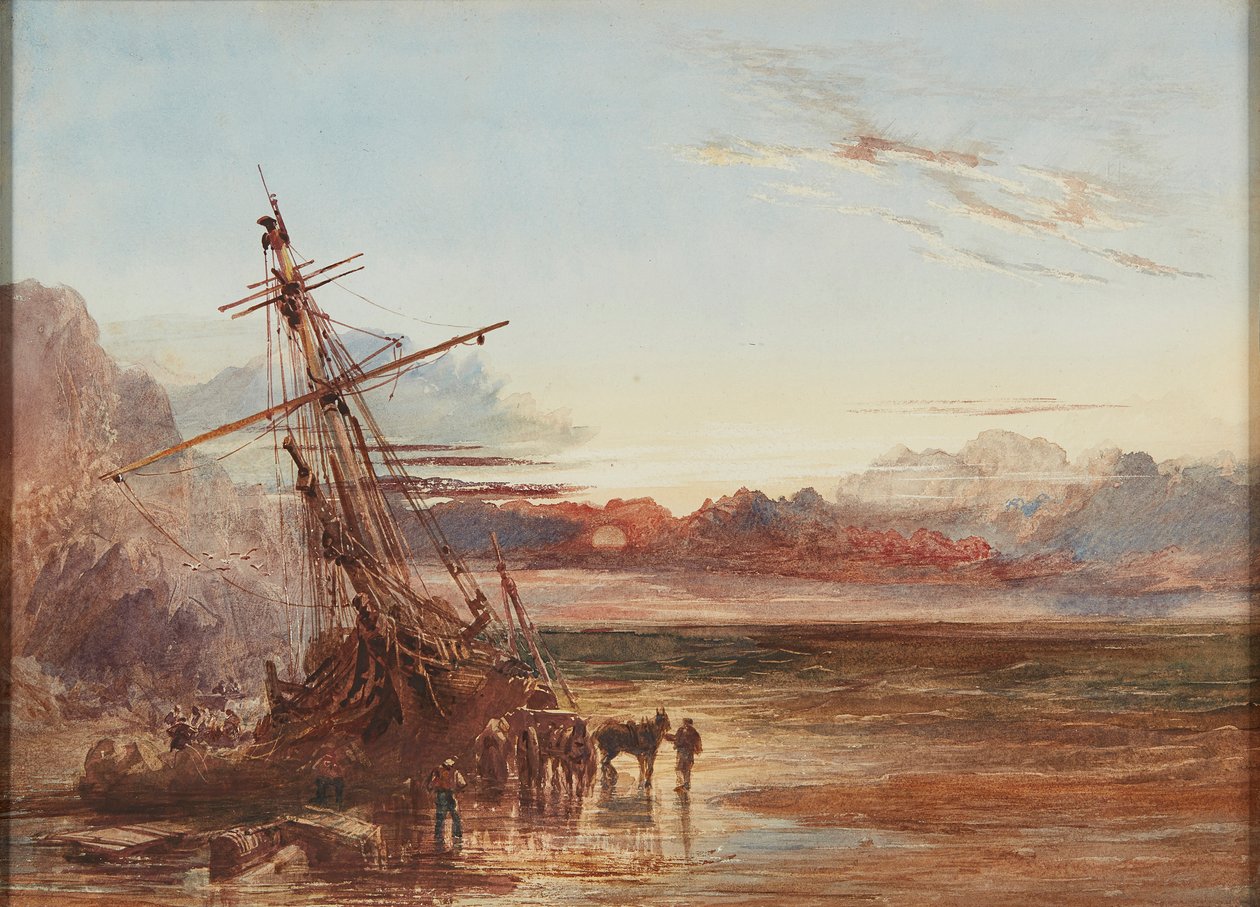A roncs kirakása (akvarell) alkotó: Samuel Bough