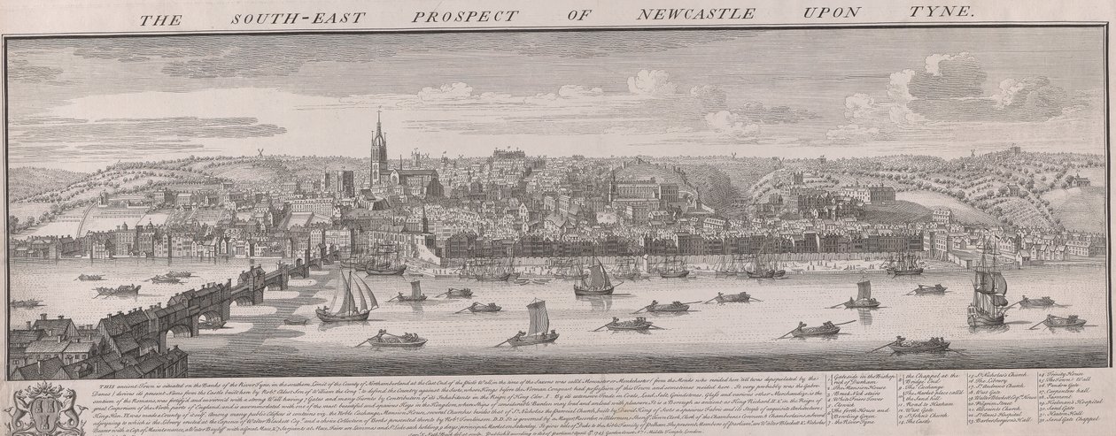 S.E. Newcastle kilátása alkotó: Samuel Buck