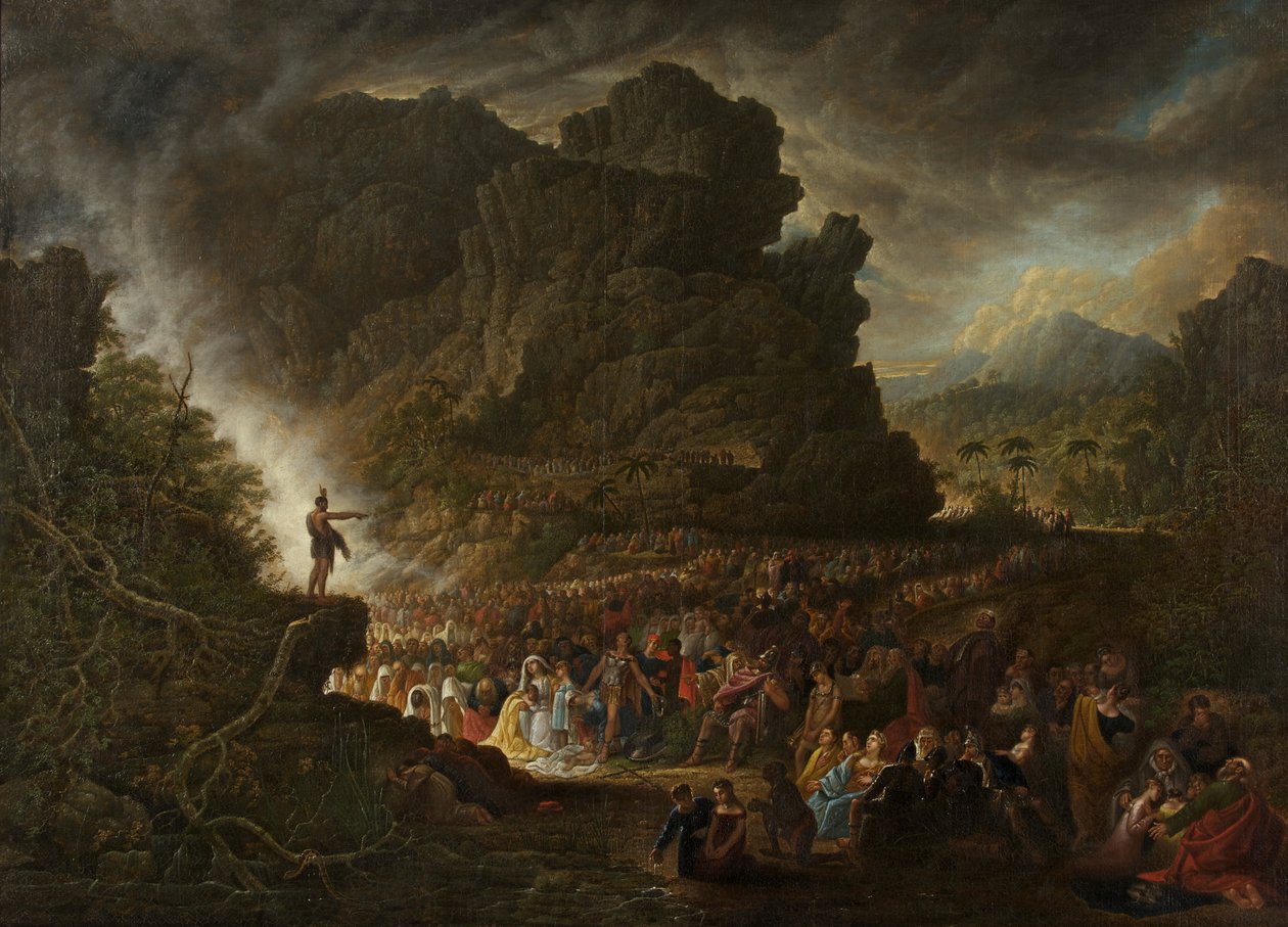 Szent János prédikál a vadonban alkotó: Samuel Colman