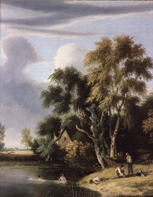 Patakban fürdőző fiúk alkotó: Samuel David Colkett