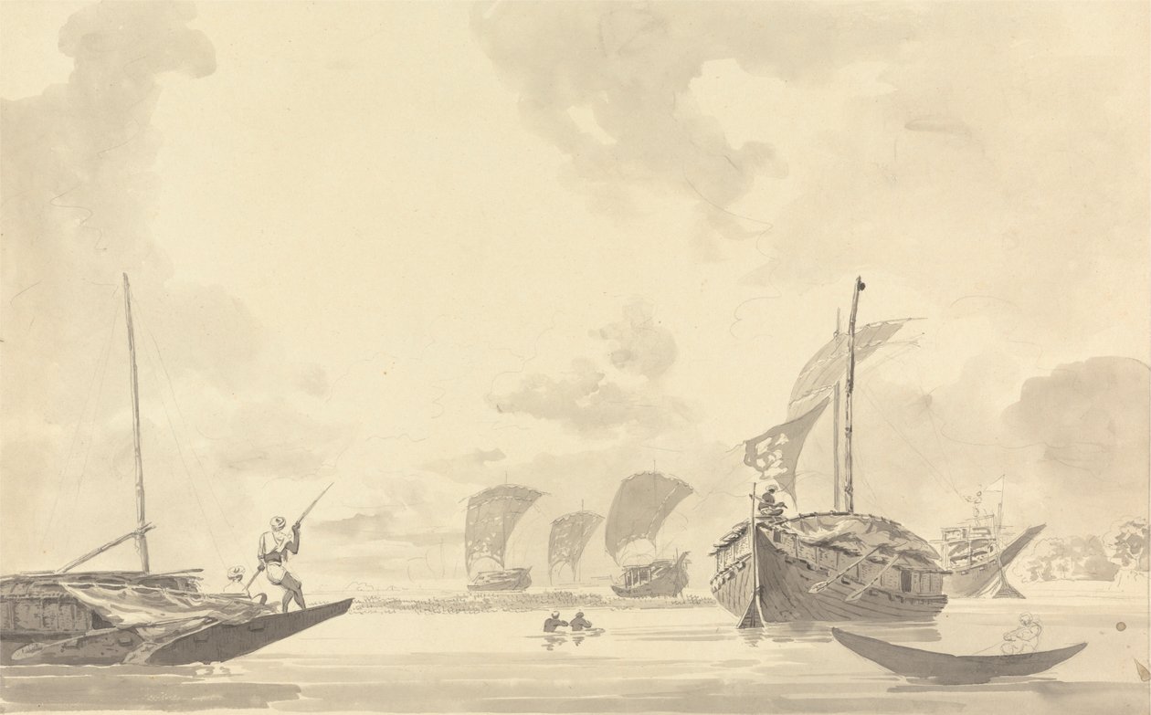 Hajók a Hooghly [Hooghly] folyón alkotó: Samuel Davis