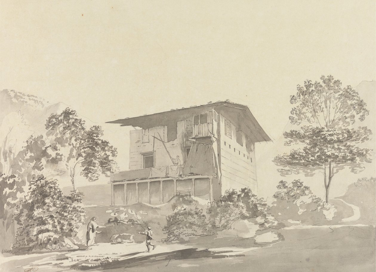 A faluban Tassisudon közelében [Tashicho Dzong] alkotó: Samuel Davis
