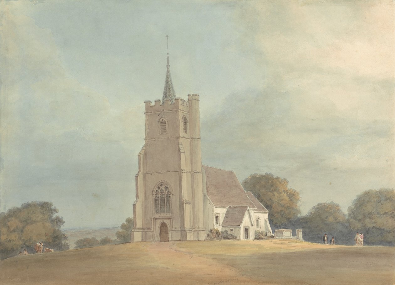 A templom a Knebworth Parkban alkotó: Samuel Davis
