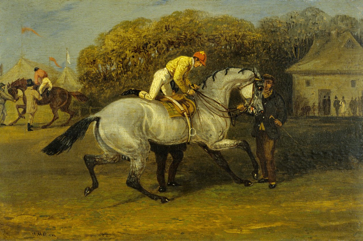 Jockey rögzítés (olaj, vászon) alkotó: Samuel Henry Alken