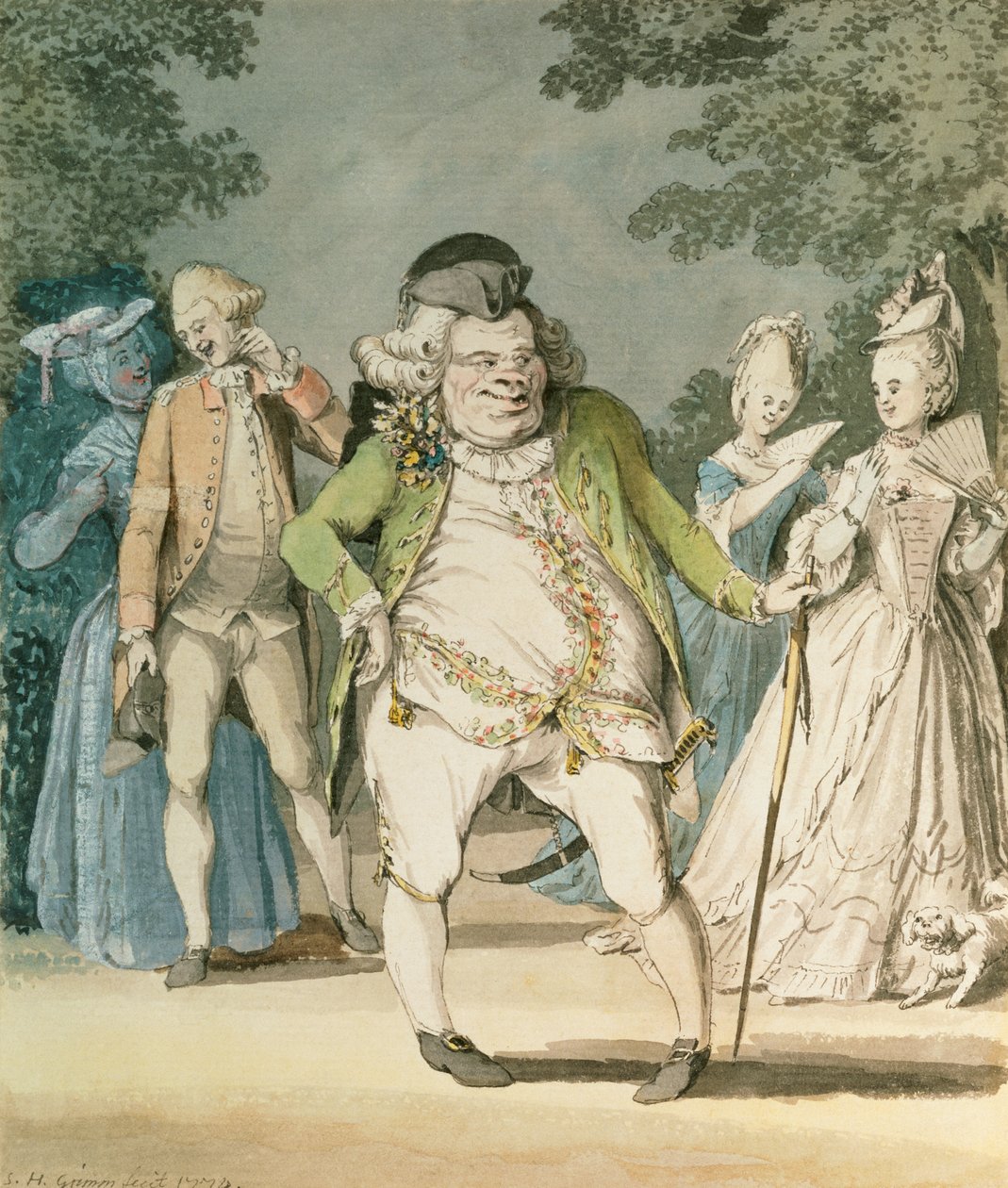 A makaróni, 1774 alkotó: Samuel Hieronymous Grimm