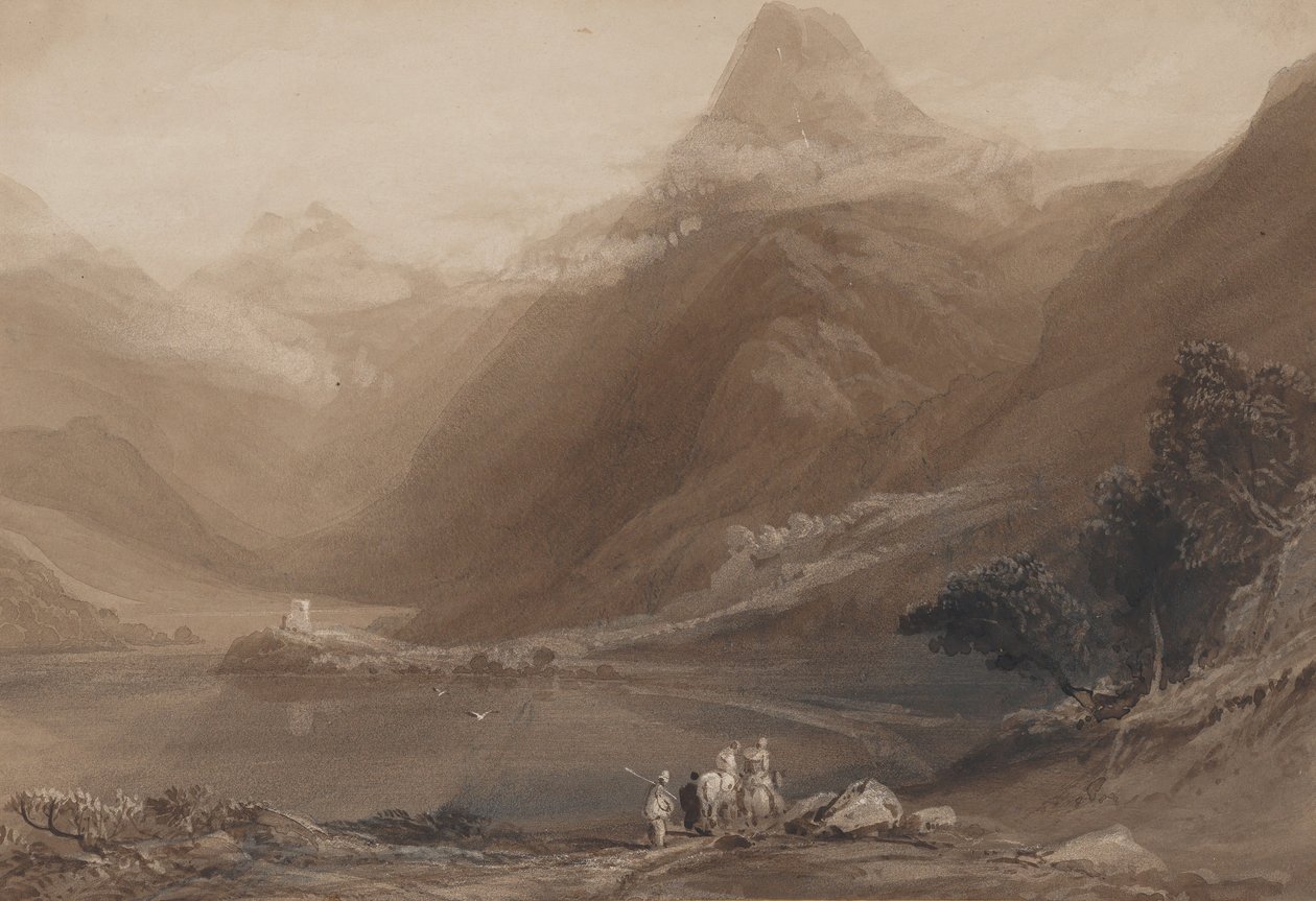 Llanberis-tó, Észak-Wales, 1820-30. alkotó: Samuel Jackson