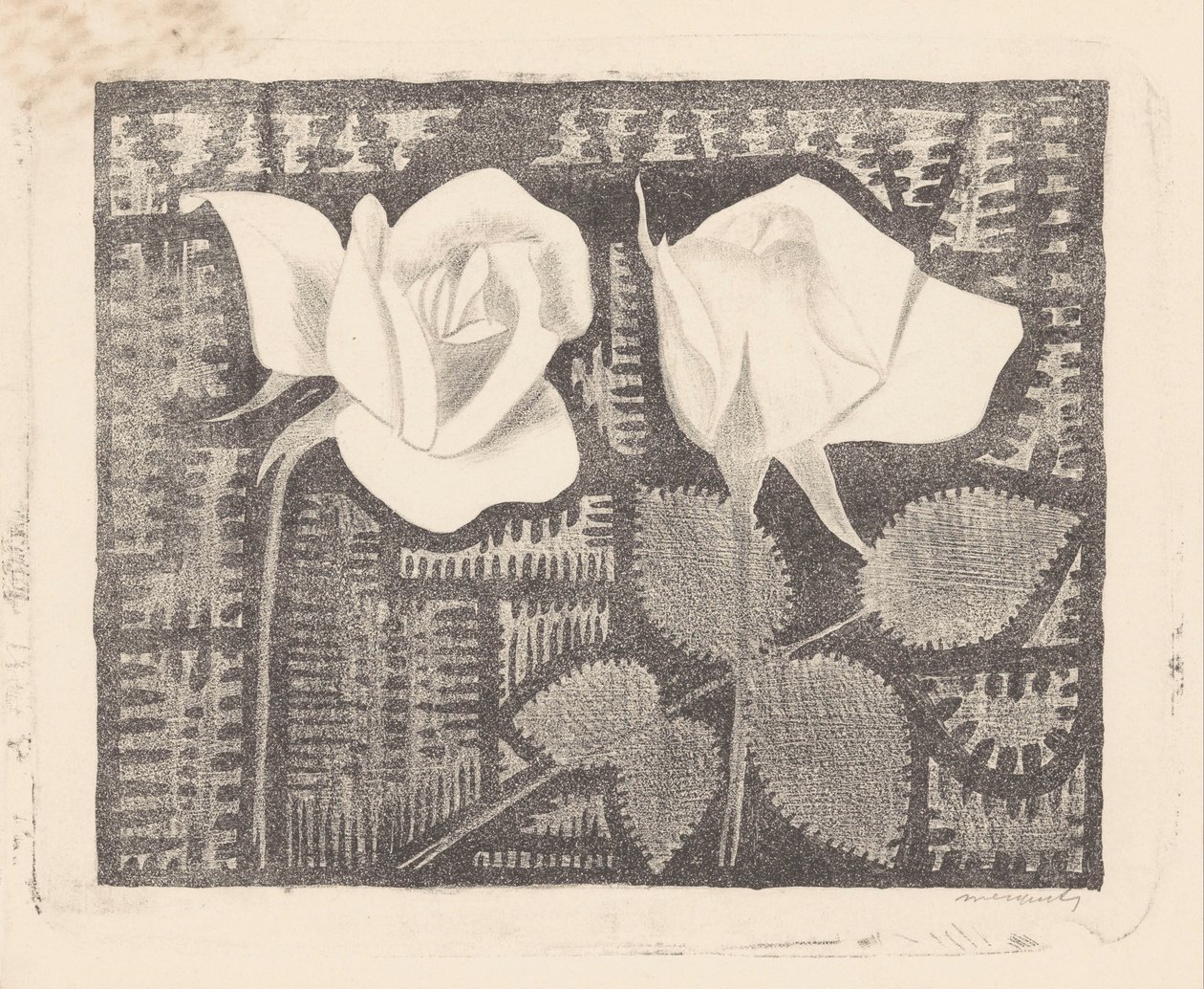 Két rózsa alkotó: Samuel Jessurun de Mesquita (signed by artist)