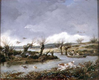 Kacsalövészet (olaj, vászon) alkotó: Samuel John Egbert Jones