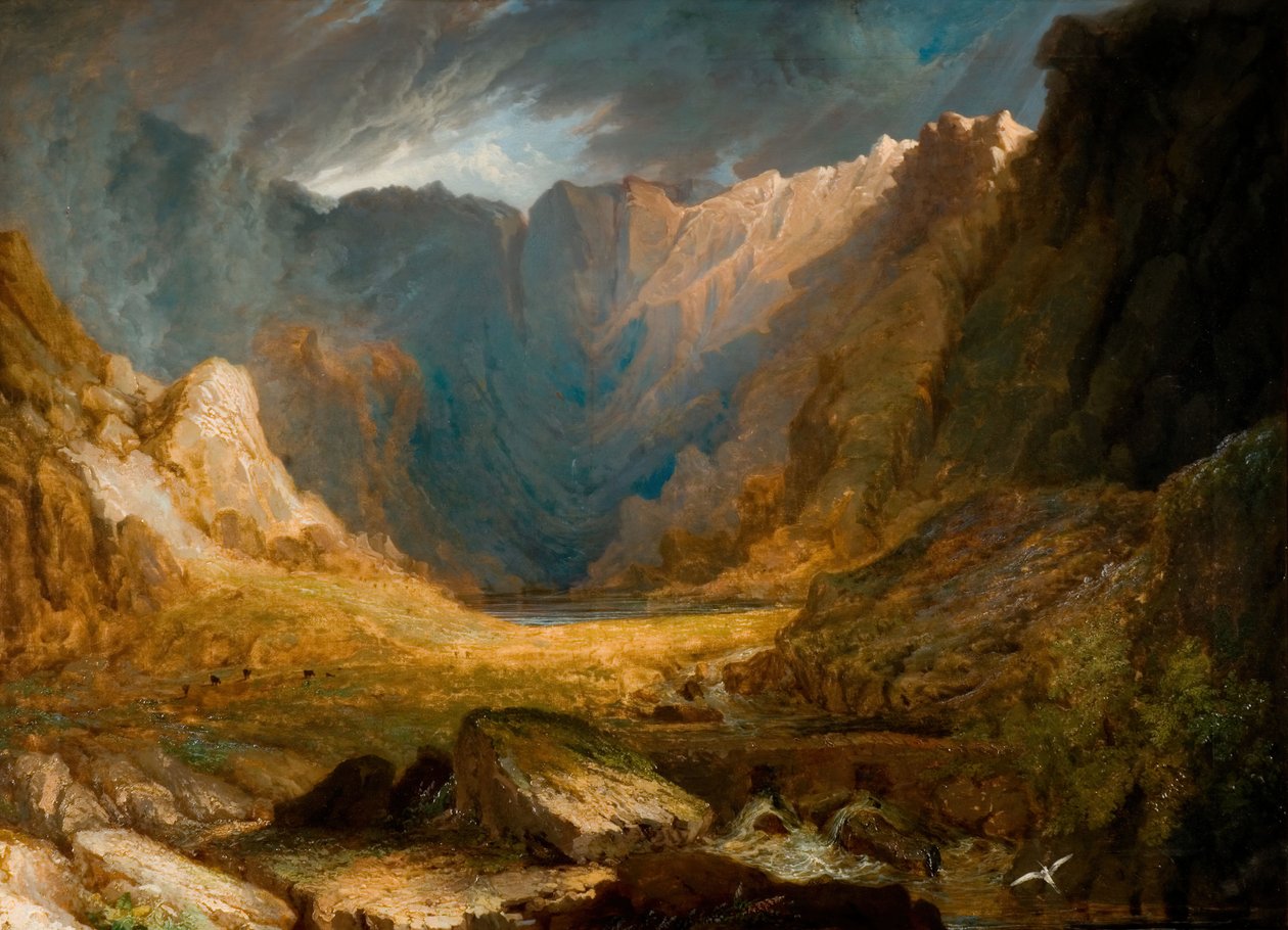 Llyn Idwal, Észak-Wales, 1810-1850. alkotó: Samuel Lines